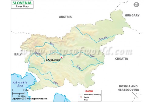 Slovenia River Map