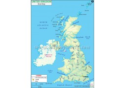 United Kingdom River Map - Digital File