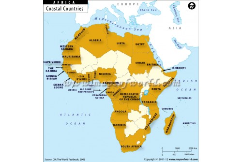 Coastal Countries of Africa Map