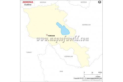 Armenia Outline Map