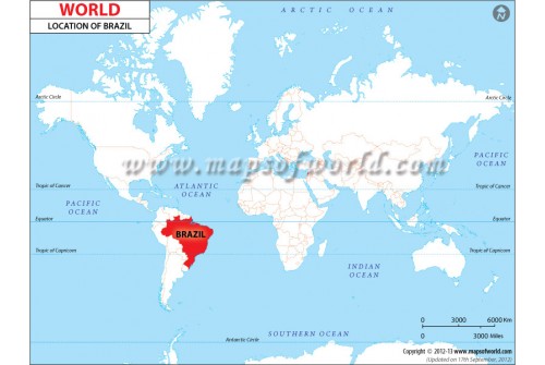 Brazil Location on World Map