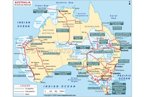 Australia Oil and Gas Network Map