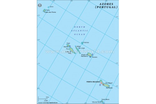 Azores Political Map