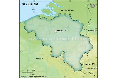 Belgium Blank Map in Dark Green Background