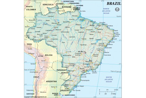 Brazil Map, Dark Green