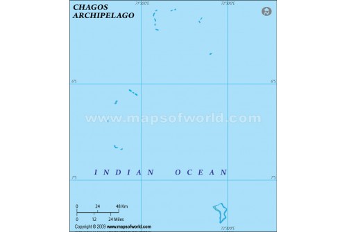 Chagos Blank Map, Green 