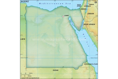 Egypt Blank Map, Dark Green 