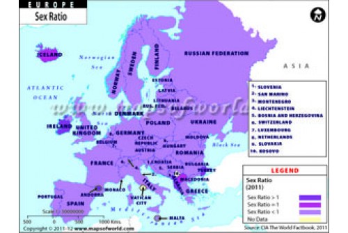 Europe Sex Ratio Map