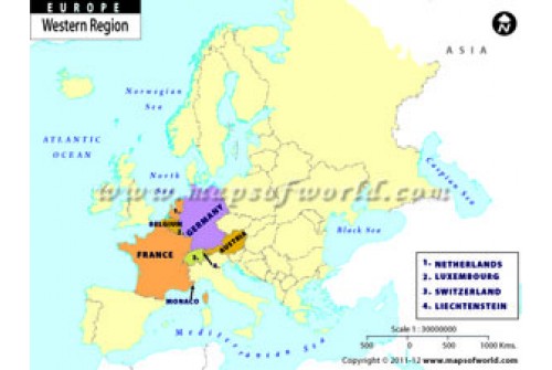Europe Western Region Map