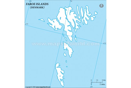 Faroe islands Outline Map 