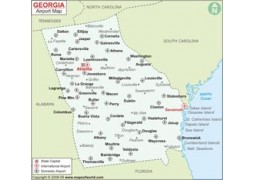 Georgia Airports Map(USA) - Digital File
