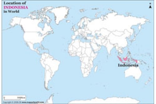 Indonesia Location on World Map