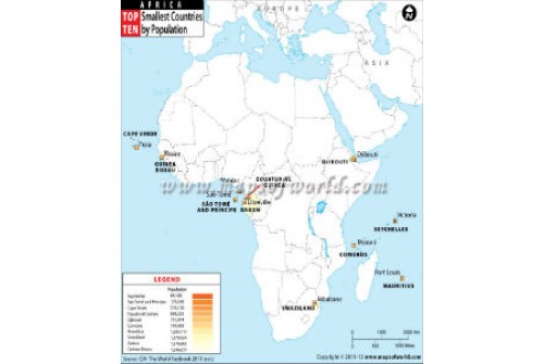 Least Populated African Countries Map 
