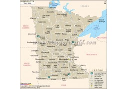Minnesota State Map  - Digital File