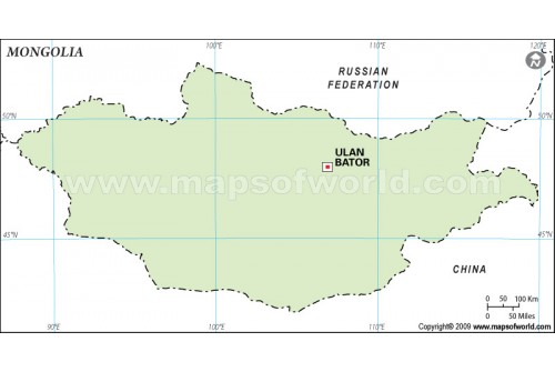Mongolia Outline Map
