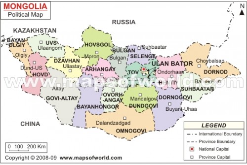 Mongolia Political Map