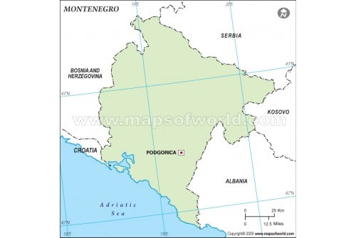 Montenegro Outline Map