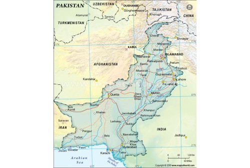 Pakistan Political Map, Dark Green