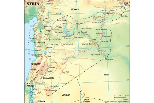 Syria Political Map, Green