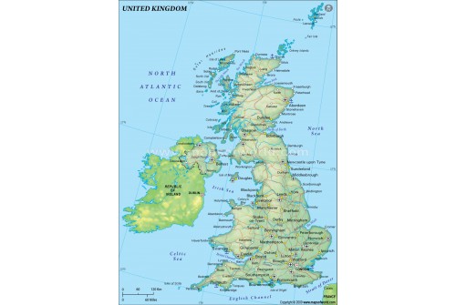 UK Political Map, Dark Green 