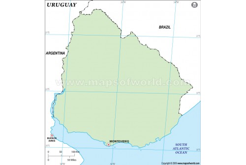 Uruguay Outline Map