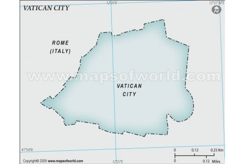 Vatican City Blank Map, Gray