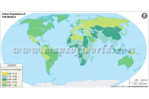 World Urban Population Map