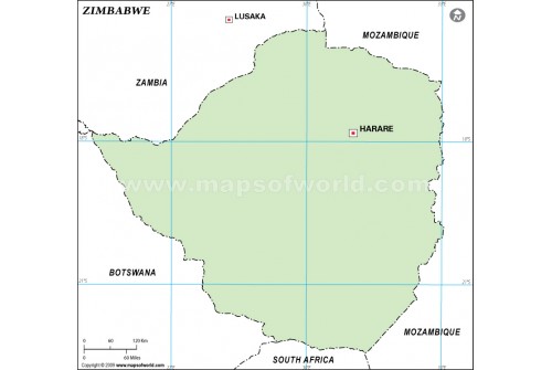 Zimbabwe Outline Map