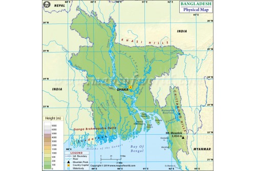 Bangladesh Physical Map