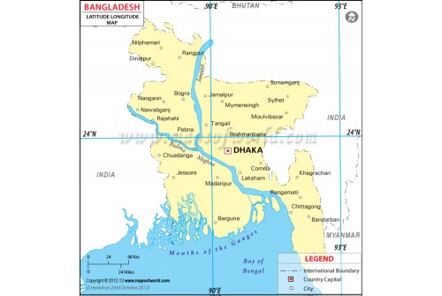 Bangladesh Latitude and Longitude Map