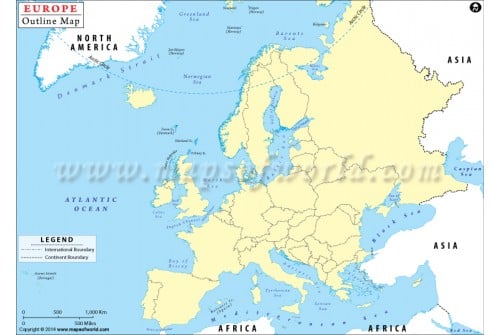 Europe Outline Map 