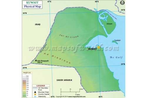 Kuwait Physical Map