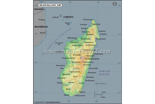 Madagascar Latitude and Longitude Map