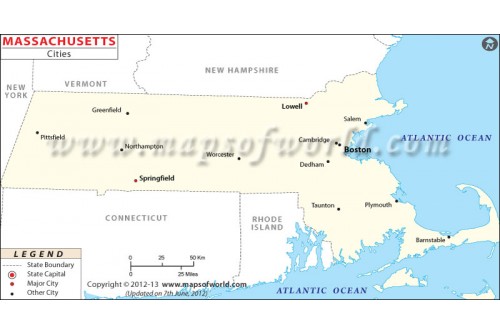 Map of Massachusetts Cities