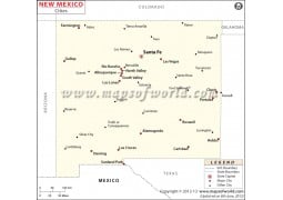 New Mexico Cities Map - Digital File