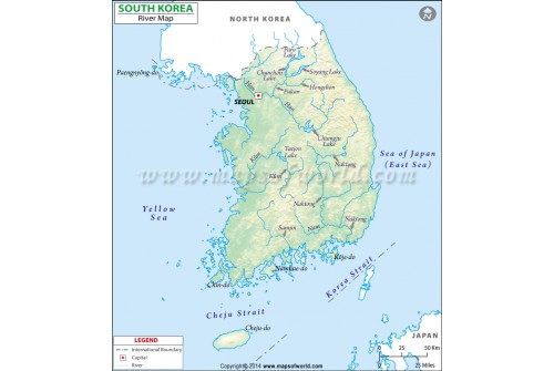 South Korea River Map