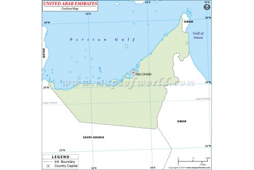 UAE Outline Map
