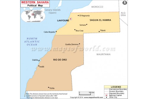 Political Map of Western Sahara