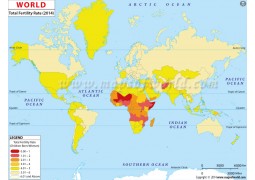 World Map of Total Fertility Rate - Digital File