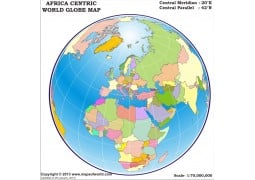 Africa Centric World Globe Map