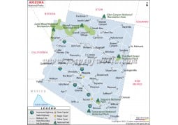 Map of Arizona National Parks - Digital File