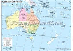 Australia Continent Map - Digital File