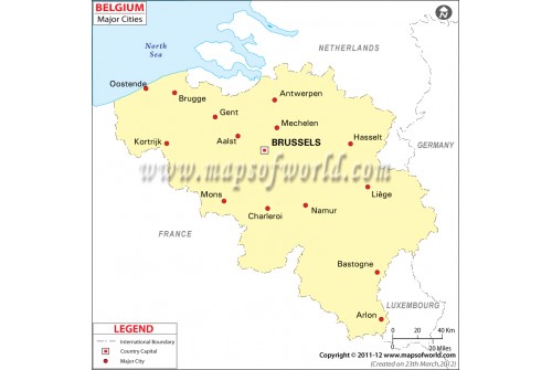 Belgium Map with Cities