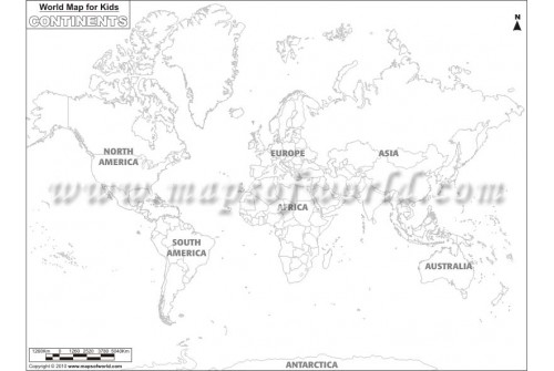 Black and White World Map for Kids Room