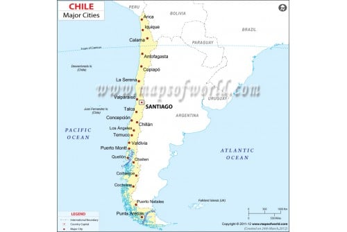 Map of Chile with Cities