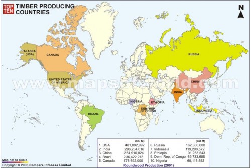 Top Ten Countries With Most Timber Producing Countries