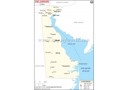 Delaware Cities Map - Digital File
