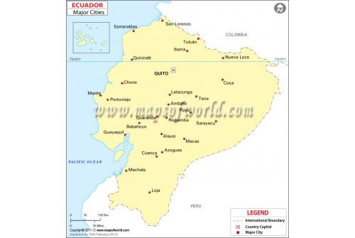 Ecuador Map with Cities
