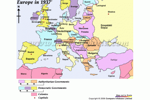 Historical Map of Europe 1937