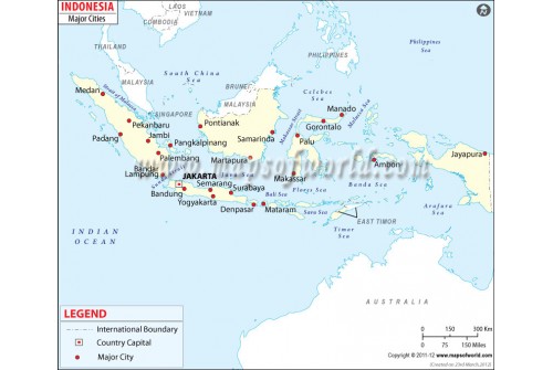 Map of Indonesia with Cities